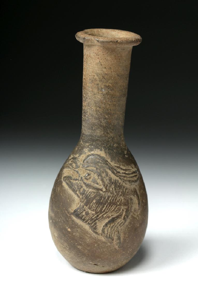 Rare Greek Hellenistic Pottery Flask - Avian Motif (1 of 7)