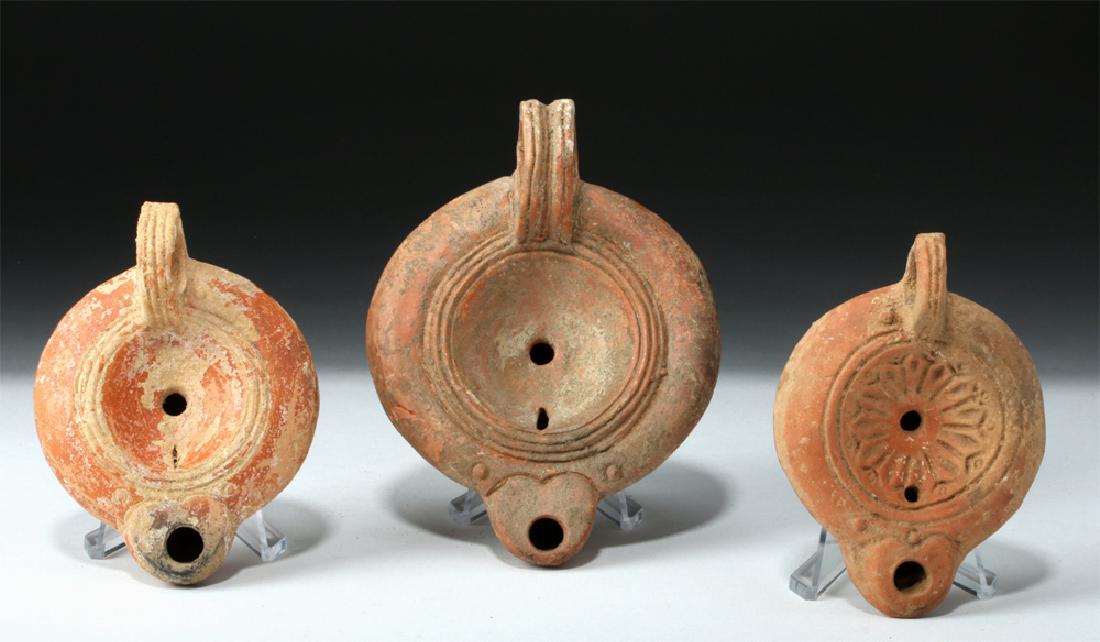 Lot of 3 Roman Pottery Oil Lamps - Found in Turkey (1 of 6)