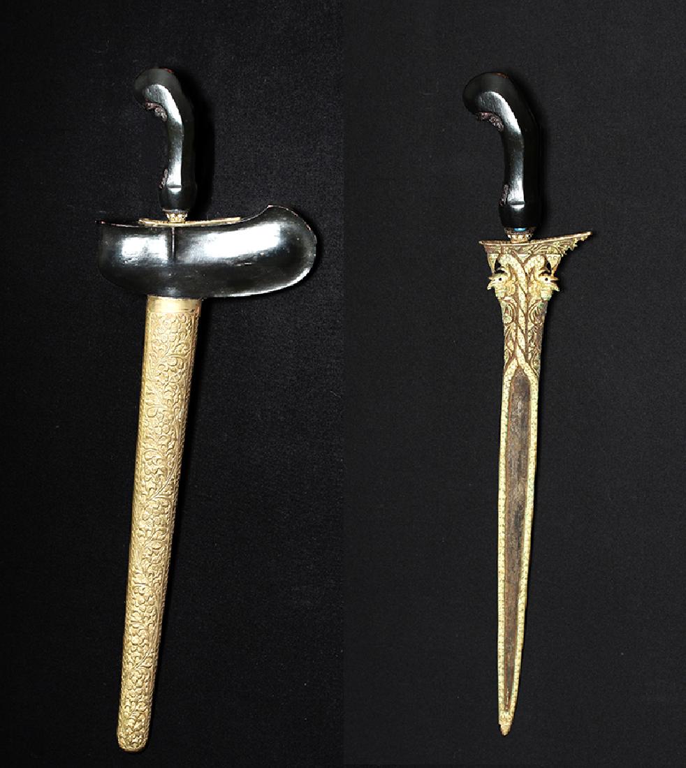 20th C. Indonesia Iron /  Bronze Kris - White Sapphires (1 of 8)