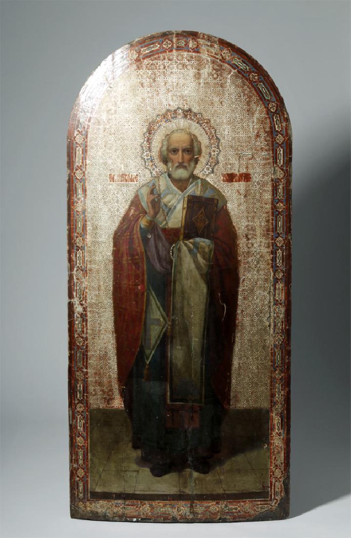 Exhibited 19th C. Russian Icon - St. Nicholas of Myra (1 of 6)