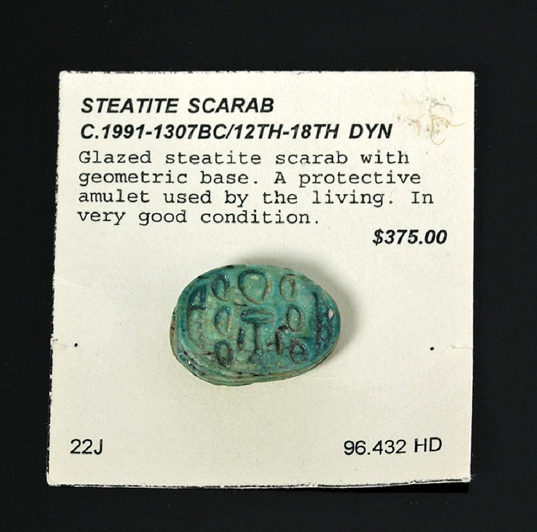 Early / Fine Egyptian Steatite Scarab, ex-Mitry (1 of 2)