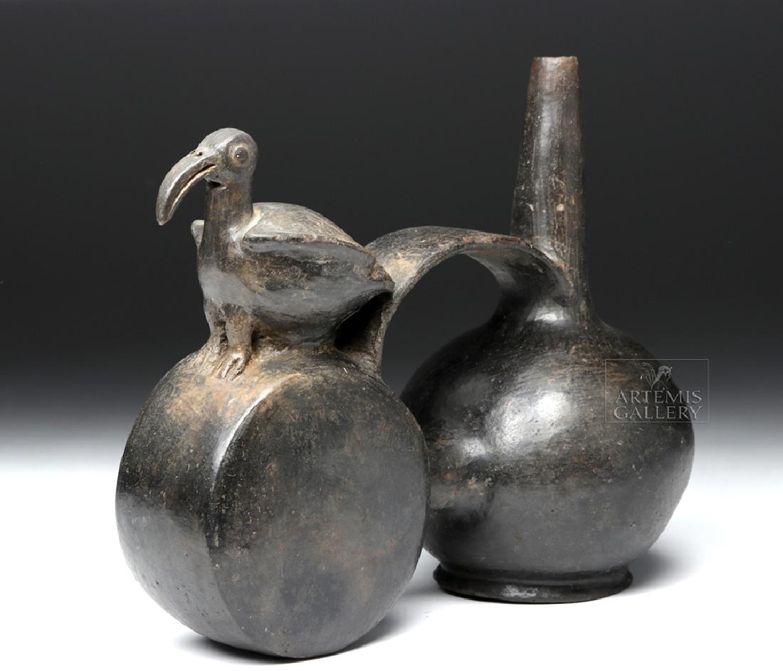 Chimu Blackware Double Chambered Avian Effigy Vessel (1 of 7)