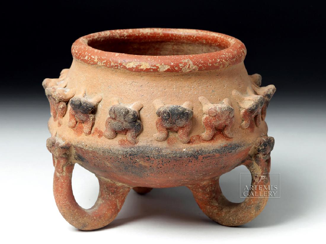 Cute Costa Rican Pottery Bichrome Tripod Frog Bowl (1 of 6)