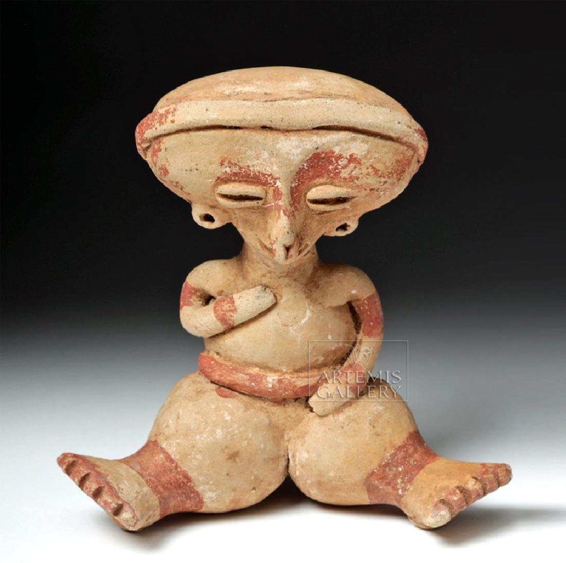 Nayarit Chinesca Pottery Polychrome Seated Female (1 of 7)