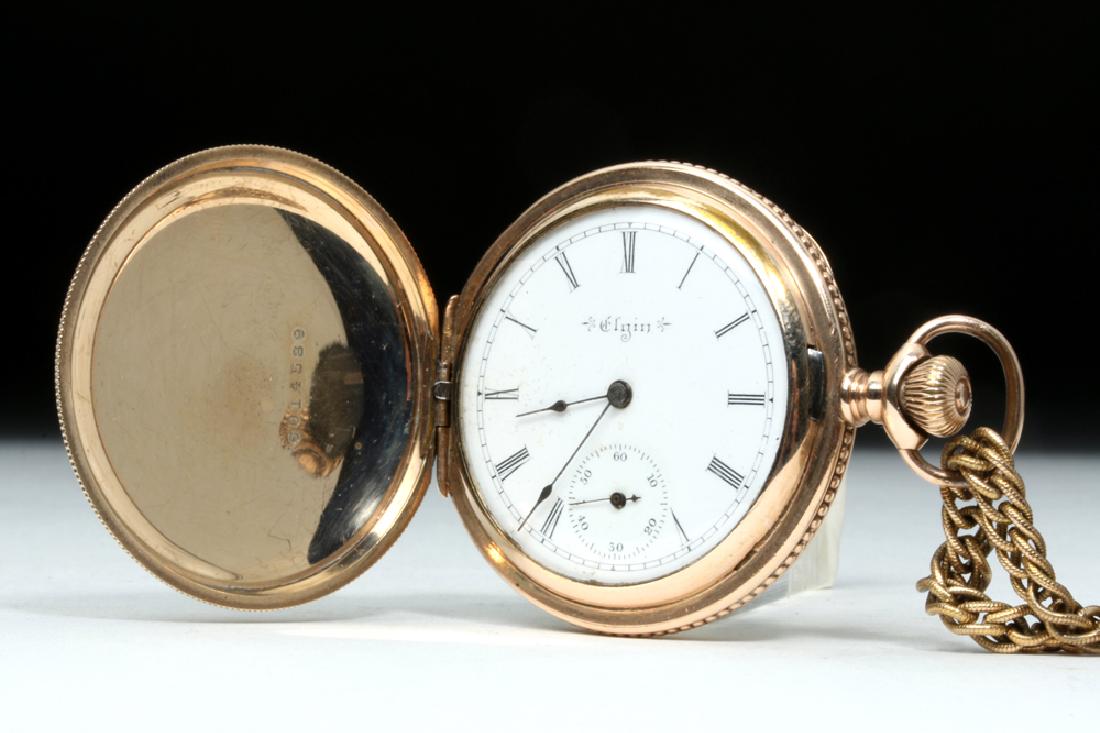 19th C. USA Elgin 10K Gold Pocket Watch w/ Fob (1 of 10)
