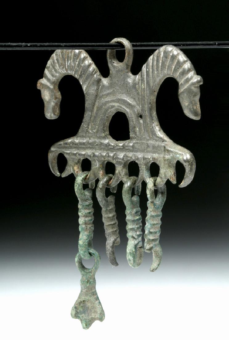 Russian / Viking Bronze Amulet with Horse Heads (1 of 3)
