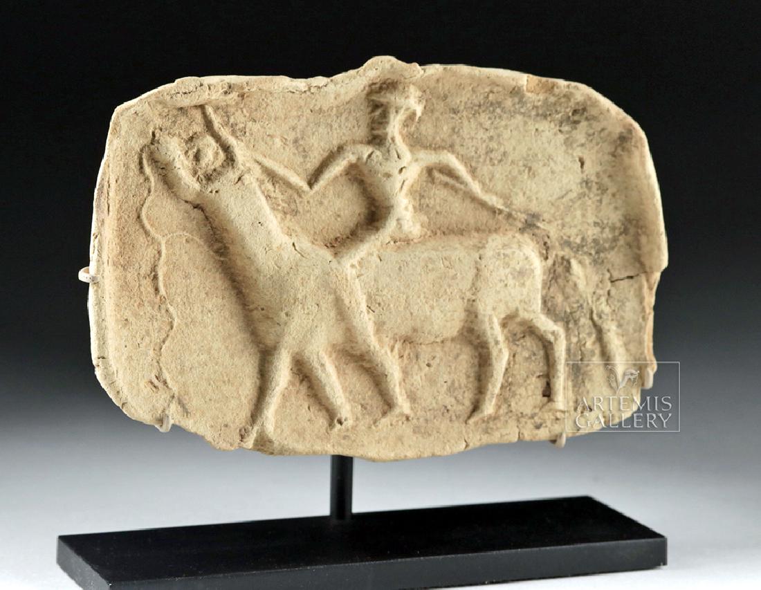 Sumerian Terracotta Plaque - Man on Bull (1 of 5)