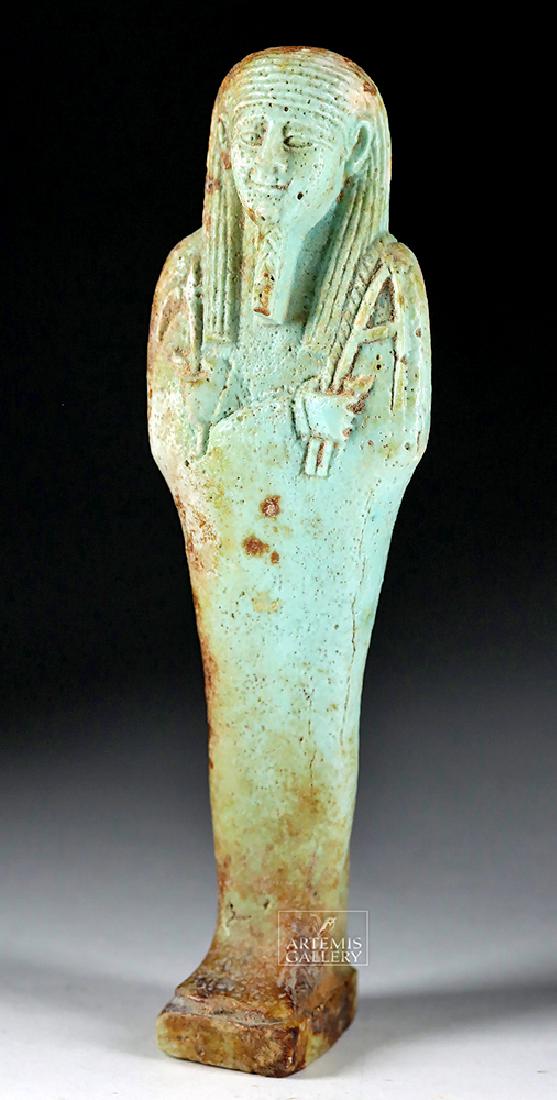Finely Detailed Egyptian Late Dynastic Faience Ushabti (1 of 5)