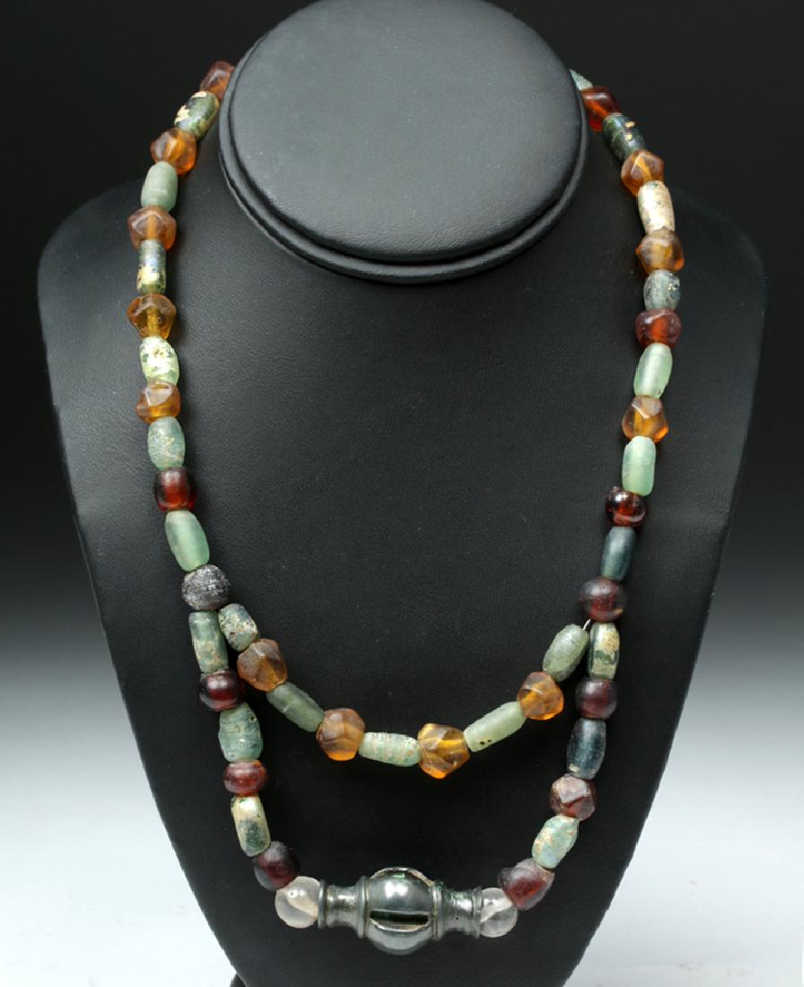 Beautiful Viking Glass & White Bronze Beaded Necklace (1 of 4)