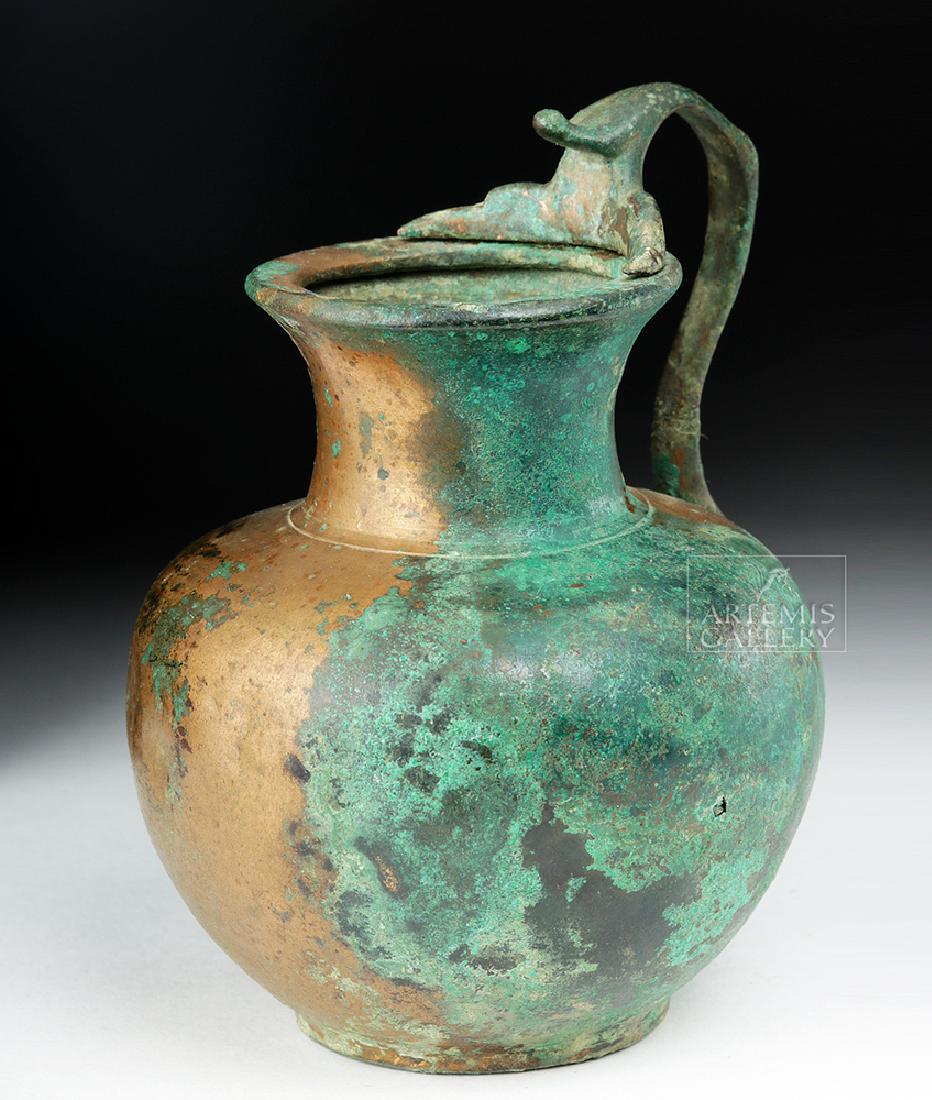Roman Bronze Handled Oinochoe - River Patina (1 of 7)
