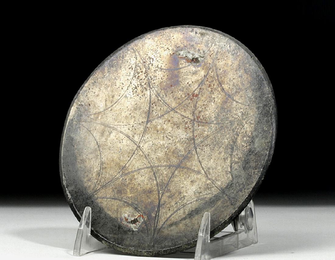 Rare Decorated Roman Silvered Bronze Mirror (1 of 2)