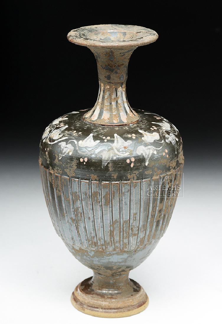Greek Teanoware Ribbed Vessel - Silvery Iridescence! (1 of 6)