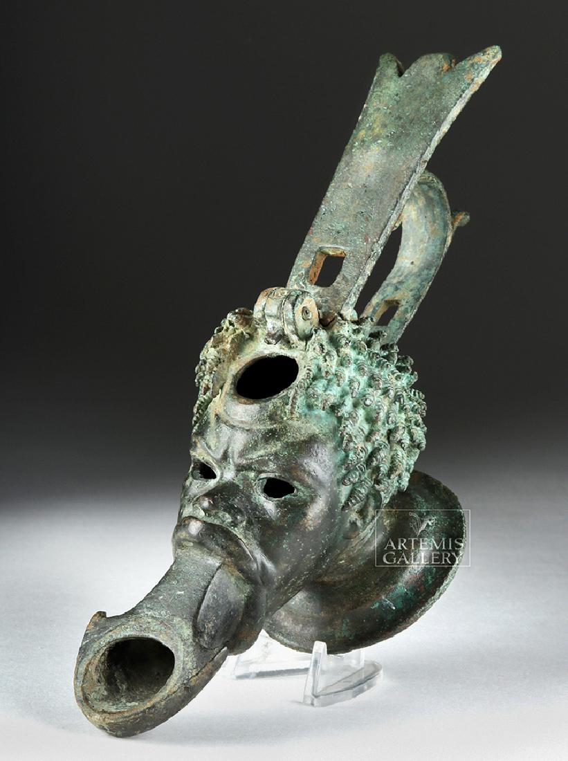 Roman Bronze Oil Lamp - Nubian Form (1 of 9)
