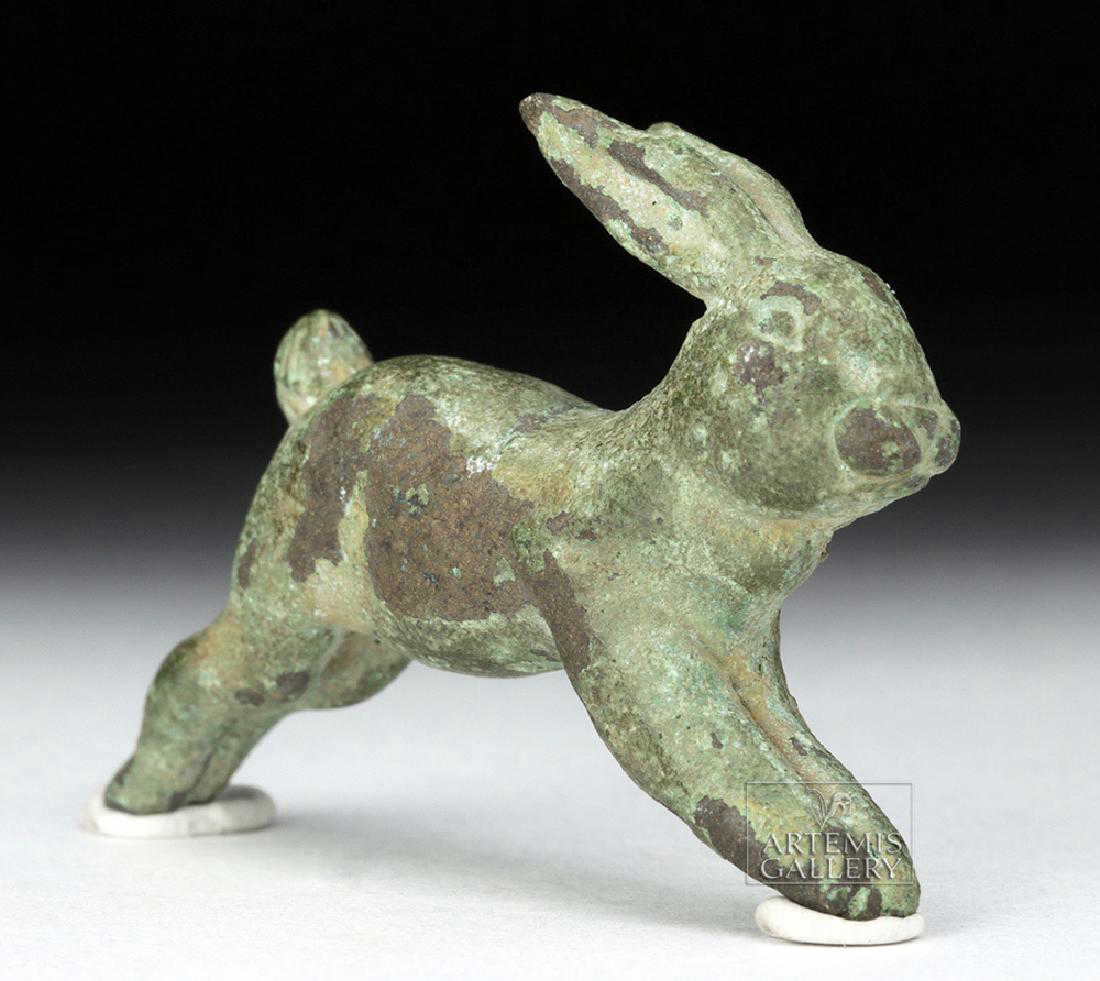 Roman Bronze Miniature Rabbit Figurine