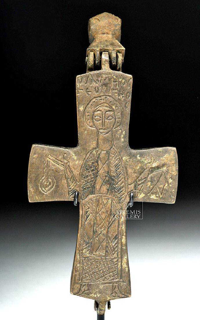 7th C. Byzantine Bronze Enkolpion Reliquary Cross (1 of 6)