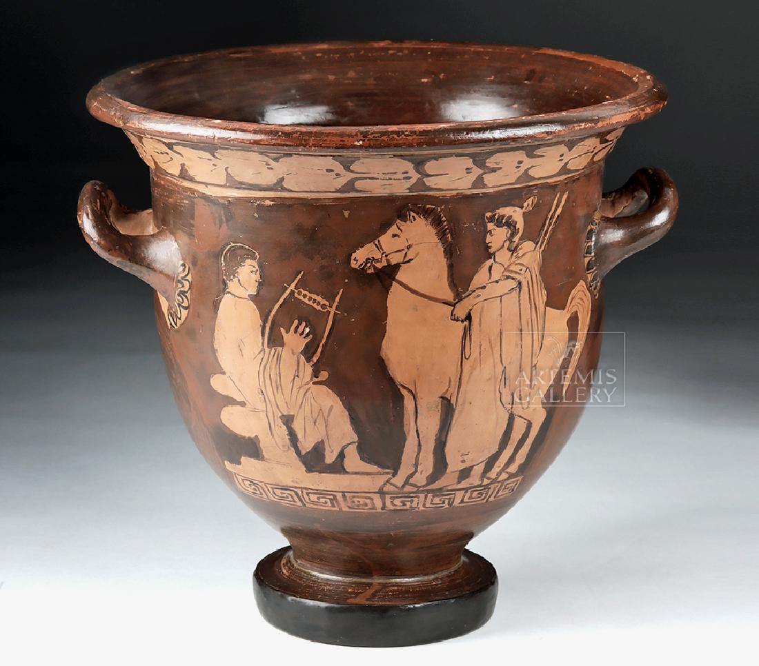 Impressive Greek Apulian Bell Krater - Warrior, Lyre (1 of 8)