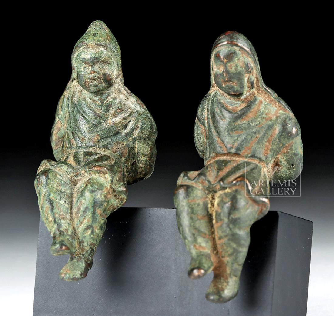 Roman Bronze Seated Prisoners - Rare Matched Pair (1 of 6)