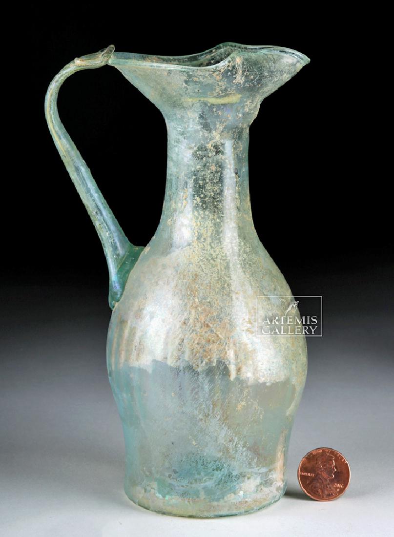 Roman Glass Oinochoe w/ Ribbed Body, ex-Bonhams (1 of 8)