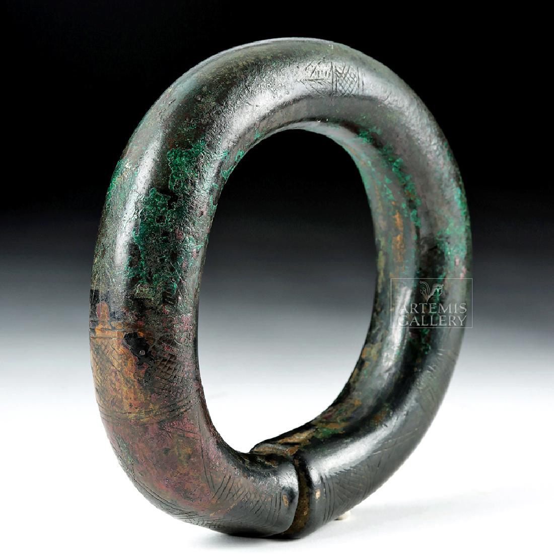 Massive Bronze Age European Armband, Incised Decoration (1 of 6)