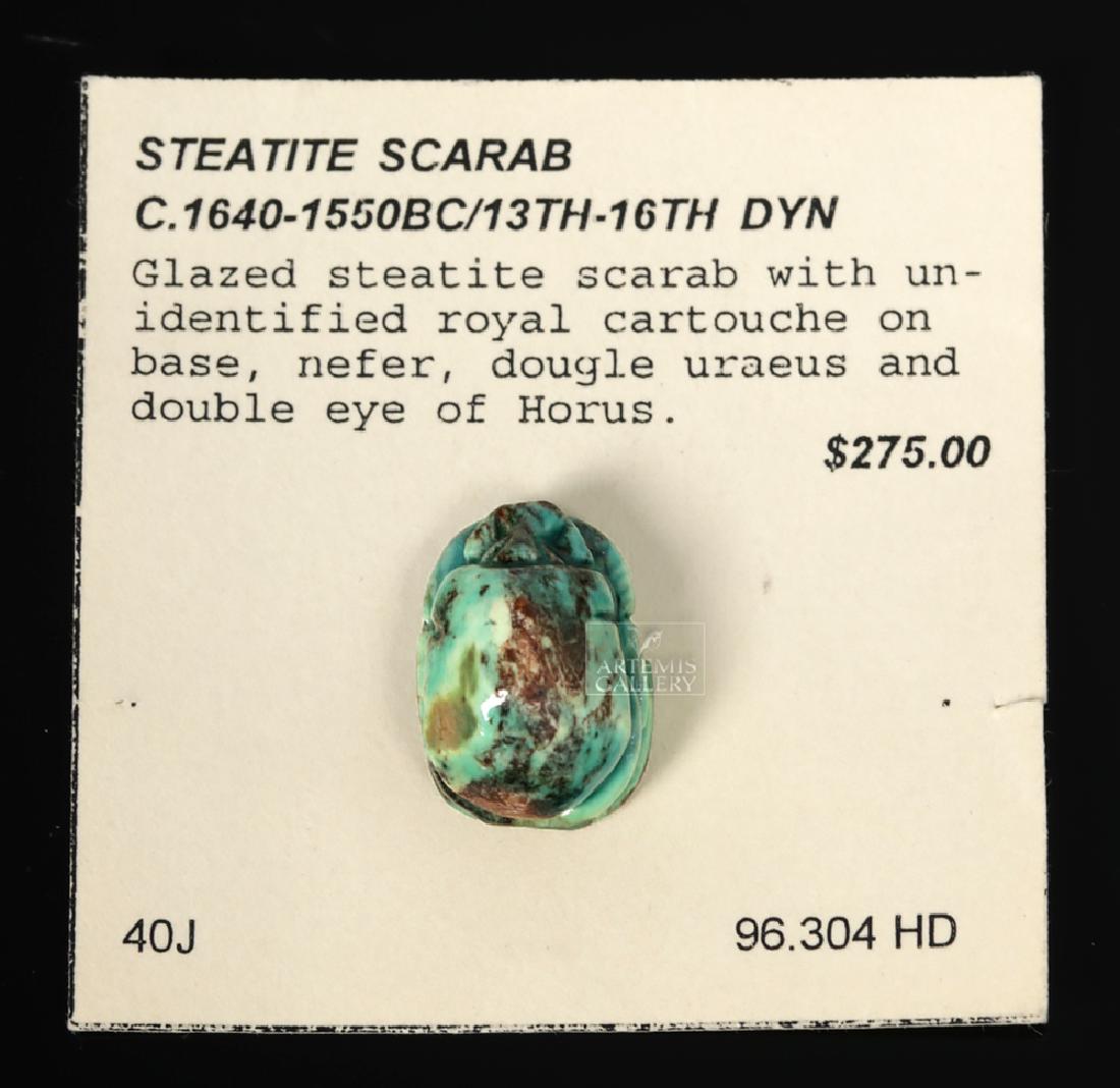 Egyptian Steatite Scarab w/ Royal Cartouche - Ex Mitry (1 of 2)