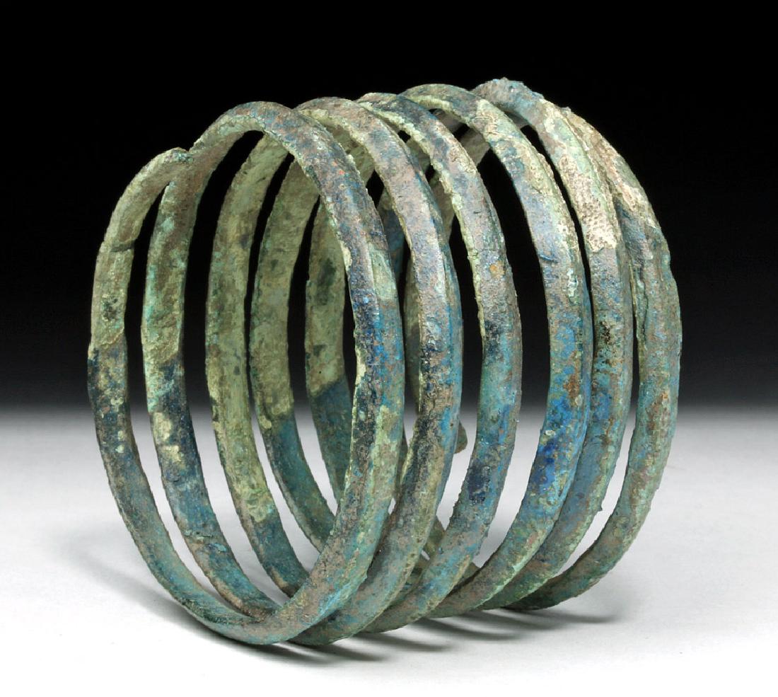Central Europe Bronze Spiral Bracelet - Blue Patina (1 of 6)