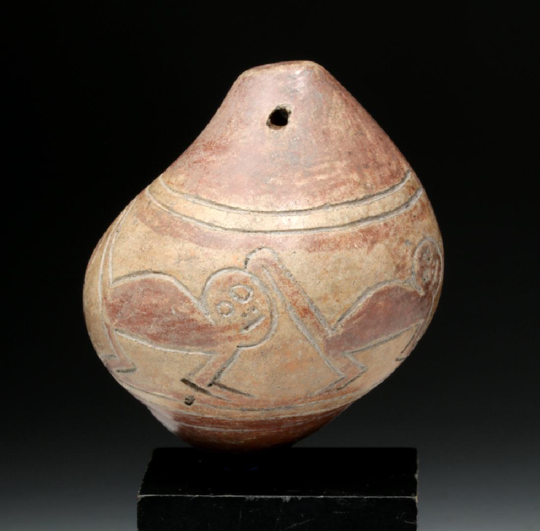 Fine Narino Pottery Shell-Form Whistle - Monkeys (1 of 5)