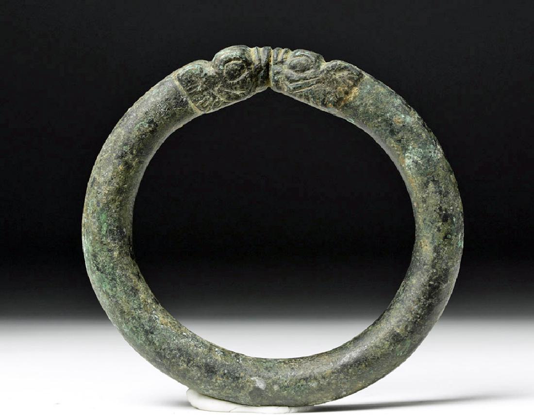 Large Luristan Bronze Bracelet or Fitting - Lions (1 of 4)