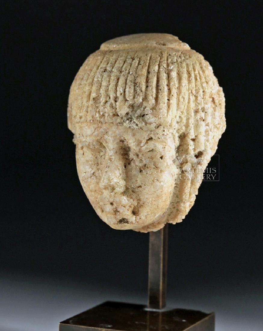 Finely Carved Egyptian Marble Head of an Official (1 of 5)