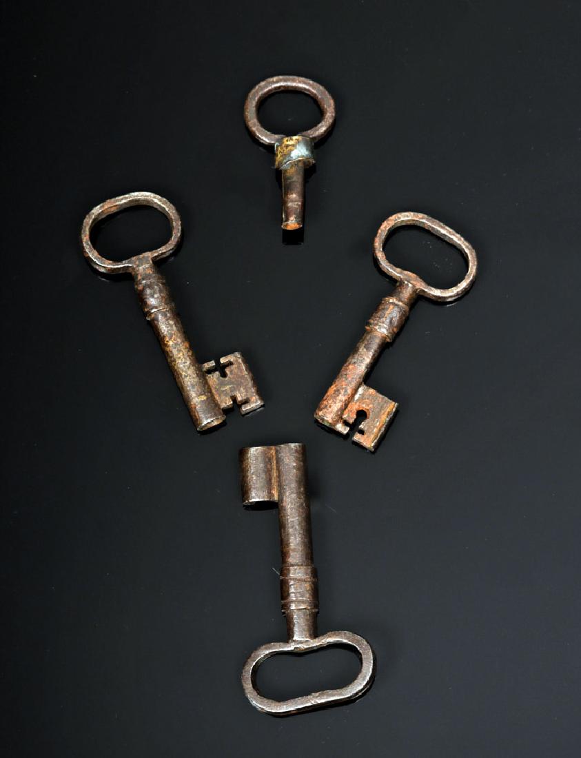 Four 17th C. European Iron Keys
