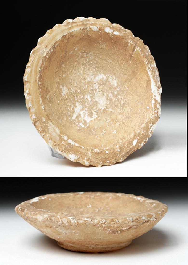 Bactrian Alabaster Shallow Dish w/ Scalloped Edges (1 of 7)