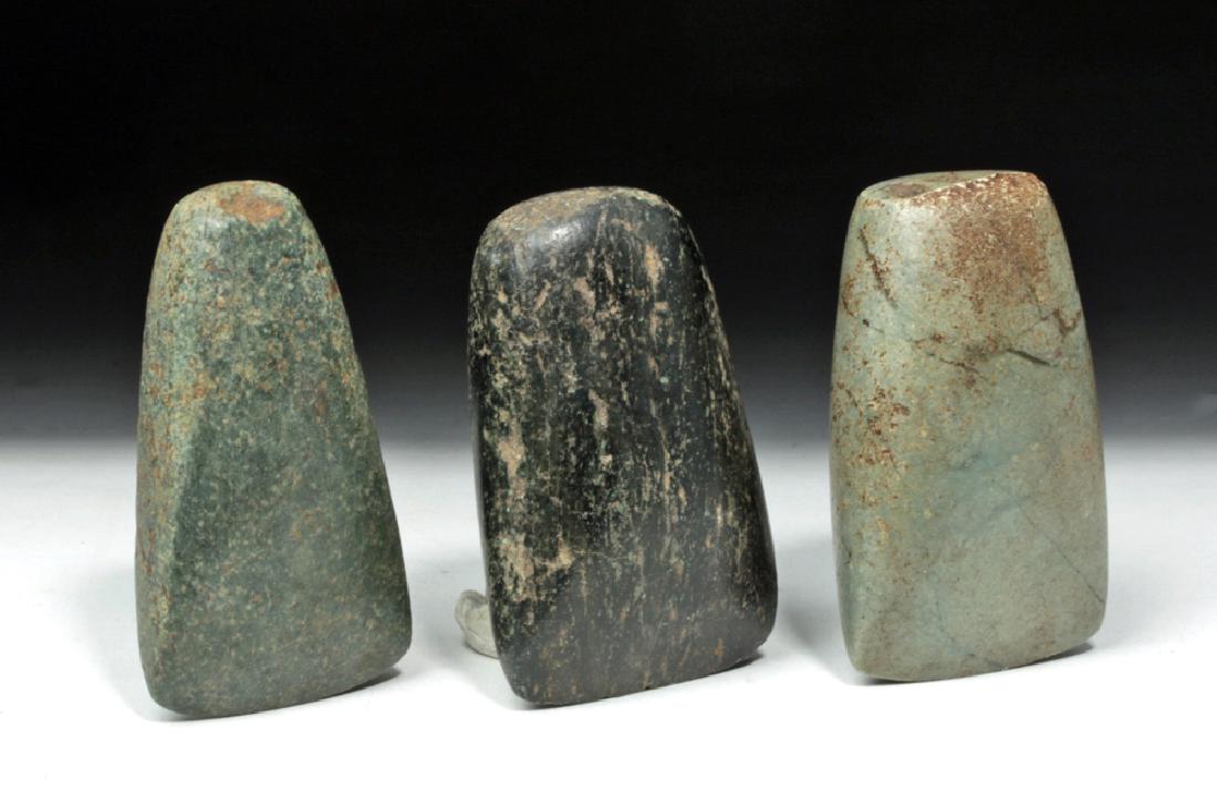 Trio of Mayan Ceremonial Green Stone Celts (1 of 3)