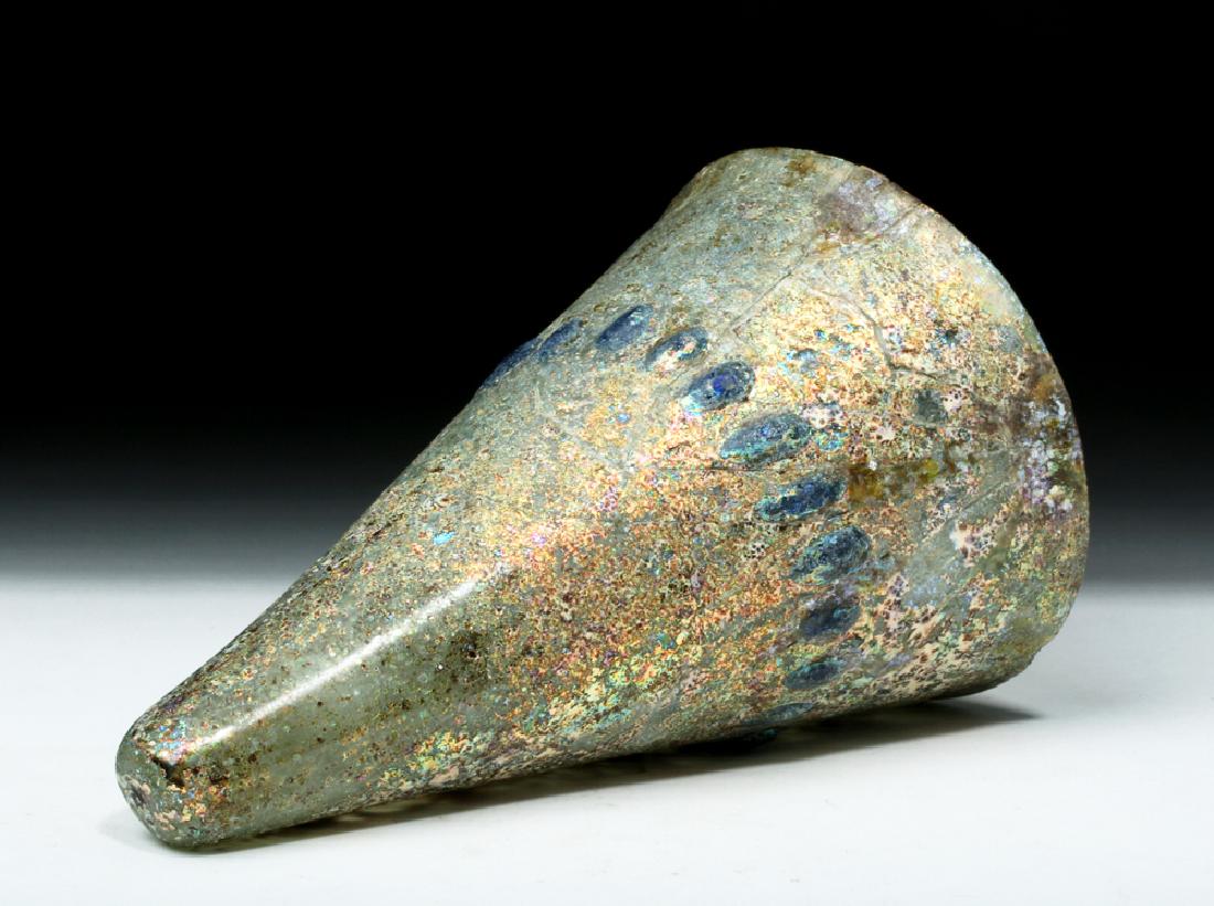 Rare Roman / Byzantine Glass Conical Oil Lamp (1 of 7)