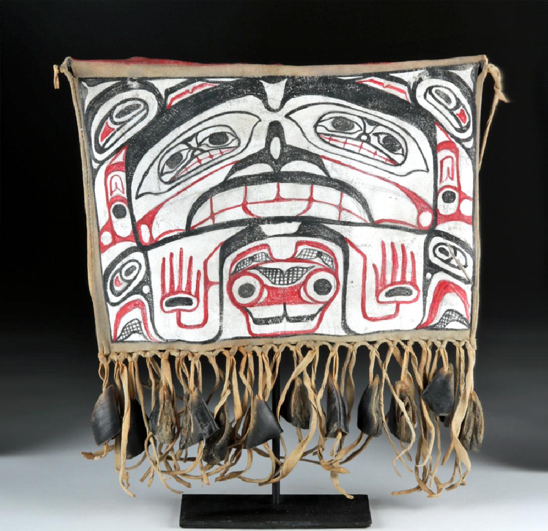 20th C. Pacific Northwest Haida Painted Hide & Hoof Bag (1 of 6)