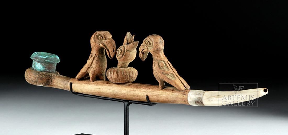 20th C. Pacific Northwest Coast Wood Pipe w/ Eagles (1 of 5)