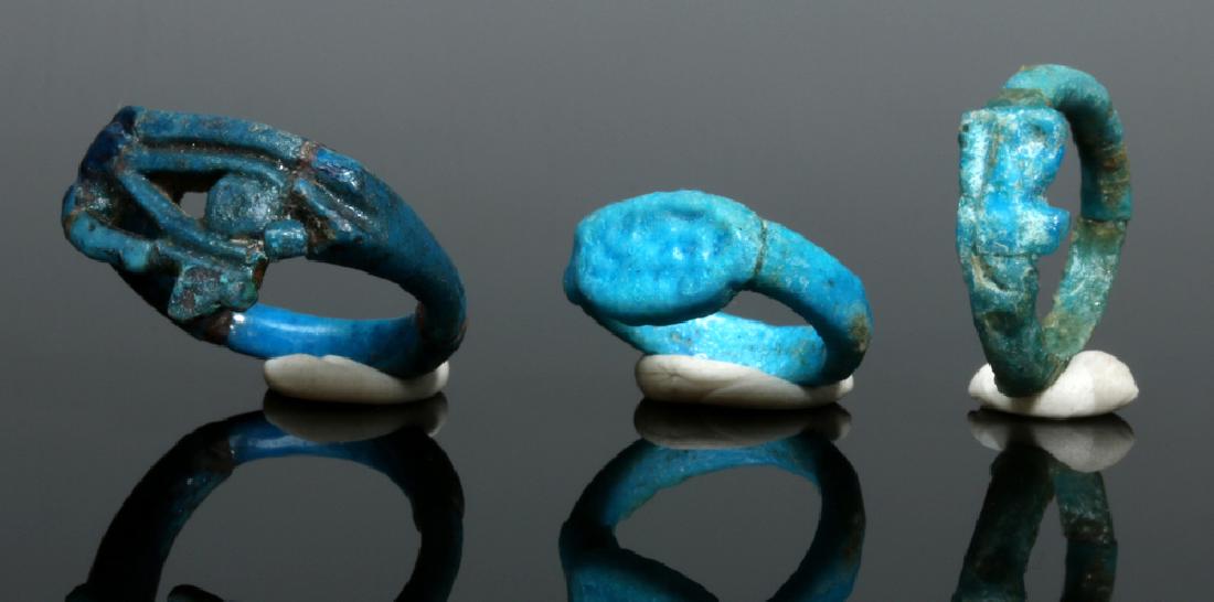 Trio of Egyptian Faience Rings (1 of 4)