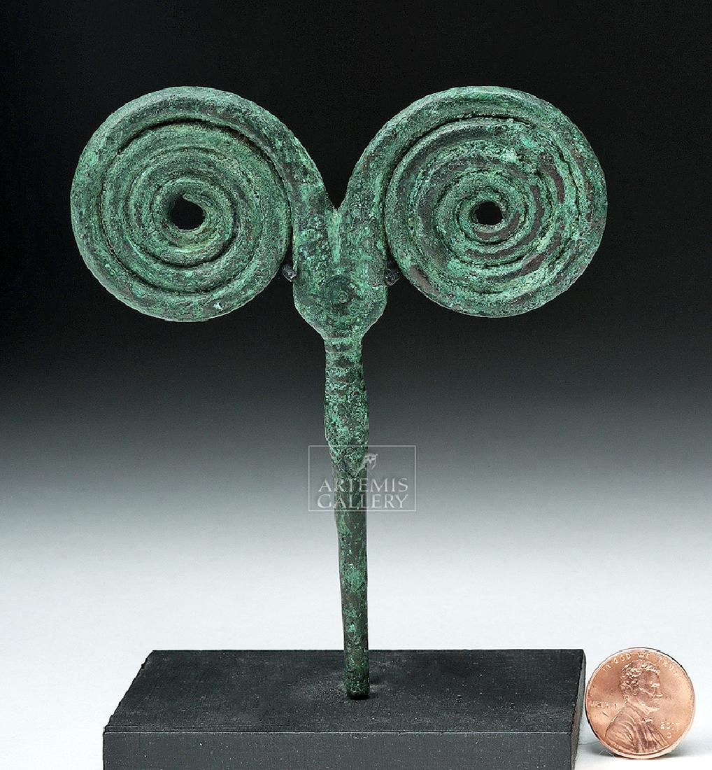 Greek Bronze Cloak / Hair Pin - Double Spiral (1 of 5)