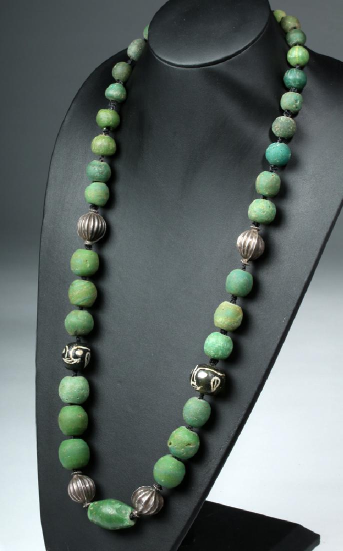 12th C. Majapahit Glass Bead / Silver Necklace (1 of 5)