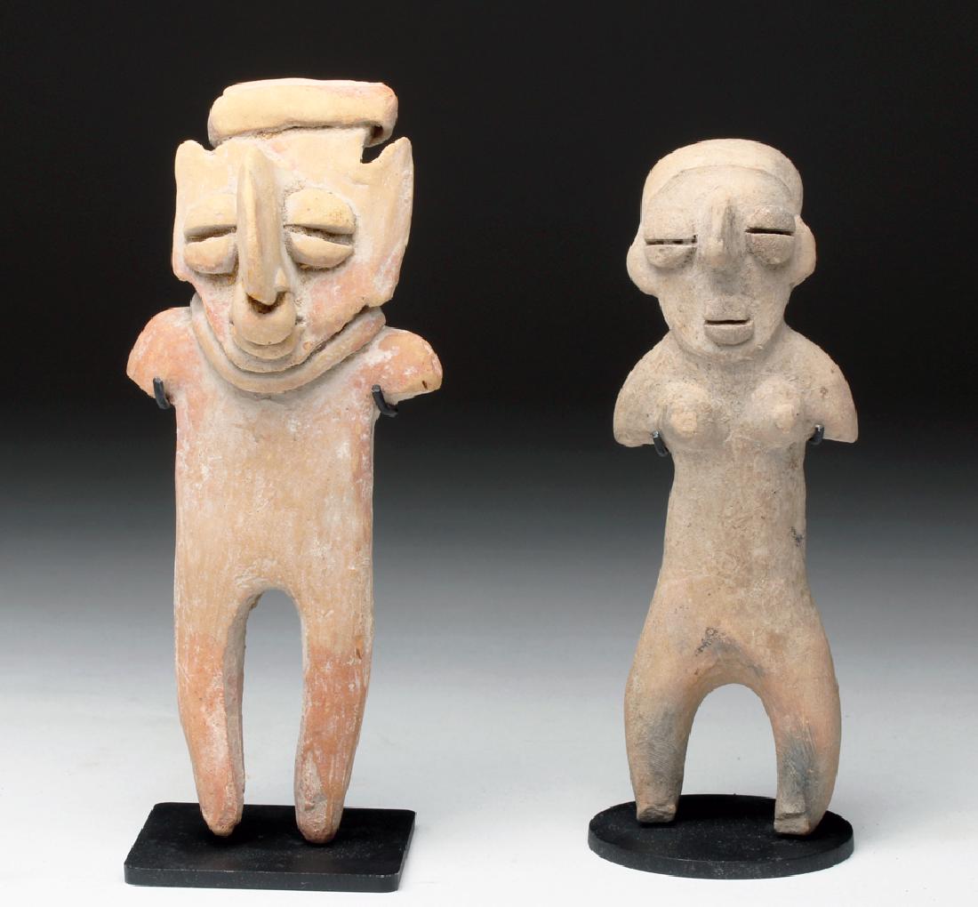 Pair Ecuadorian Terracotta Standing Figures (1 of 4)