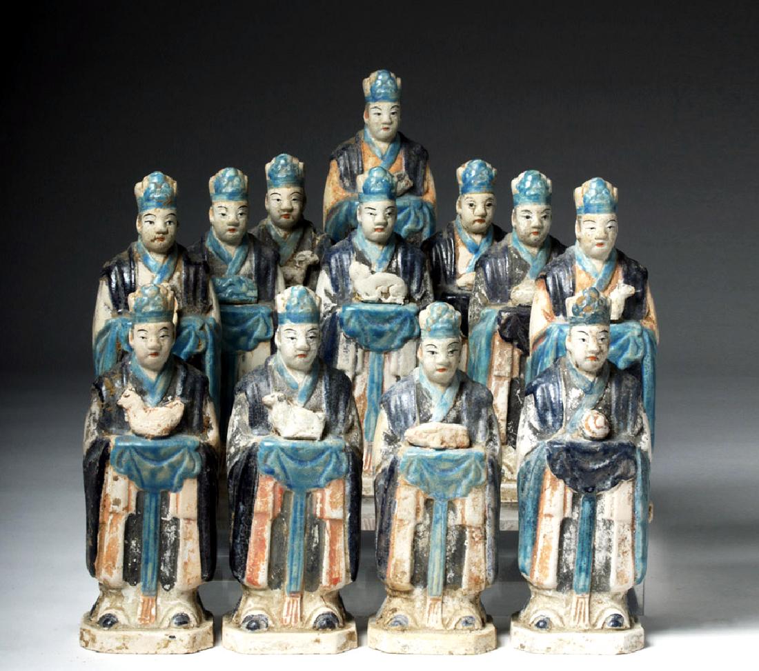 Set 12 Chinese Ming Pottery Zodiac Figures - TL'd (1 of 7)