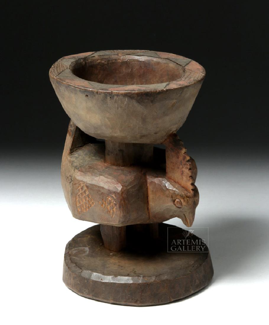 Early 20th C. African Yoruba Divination Bowl w/ Rooster (1 of 7)