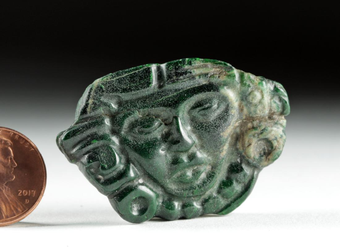 Mayan Carved Greenstone Face Pendant (1 of 4)