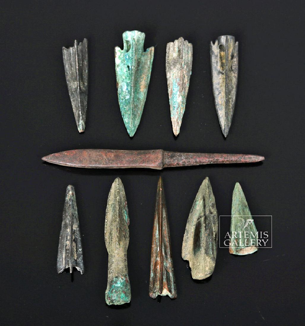 Ten Roman Bronze & Iron Arrowheads (1 of 3)