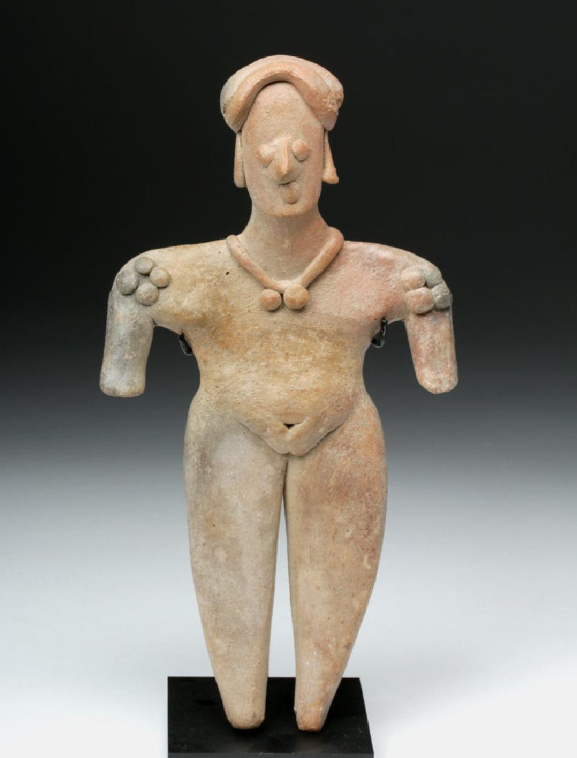 Large Earthenware Colima Flat Standing Female Figure (1 of 5)