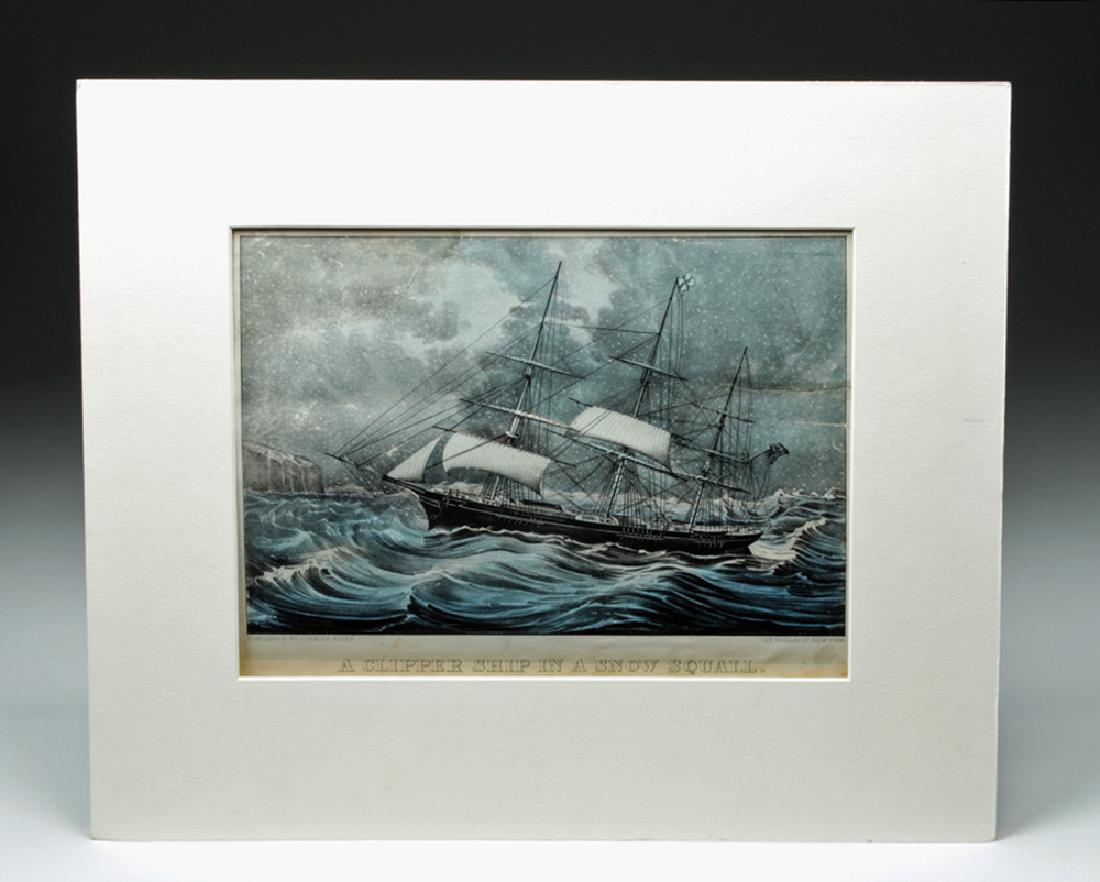 1872 Currier & Ives "A Clipper Ship In A Snow Squall" (1 of 4)