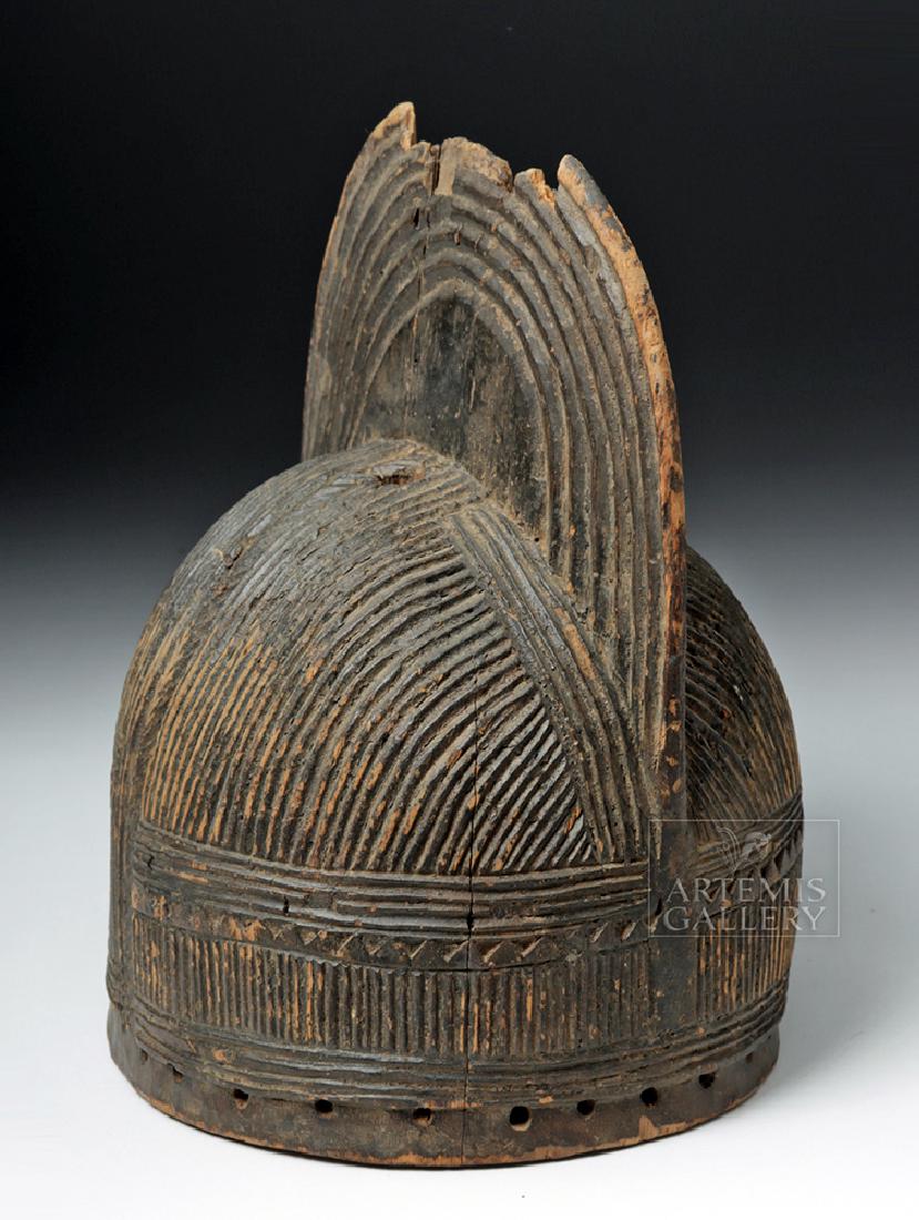 20th C. African Igbo Wooden Crested Dance Helmet Mask (1 of 7)