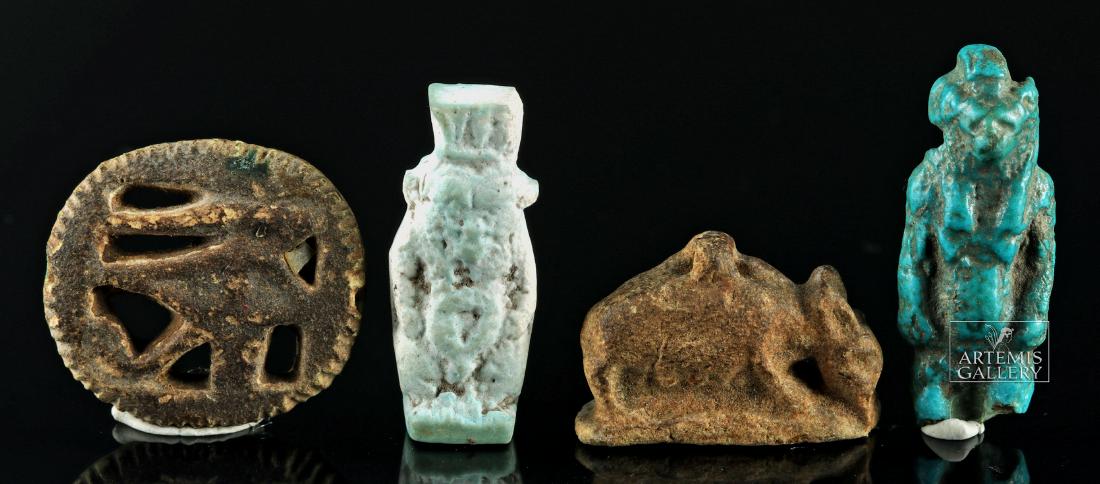 Quartet of Ancient Egyptian Faience Amulets (1 of 4)