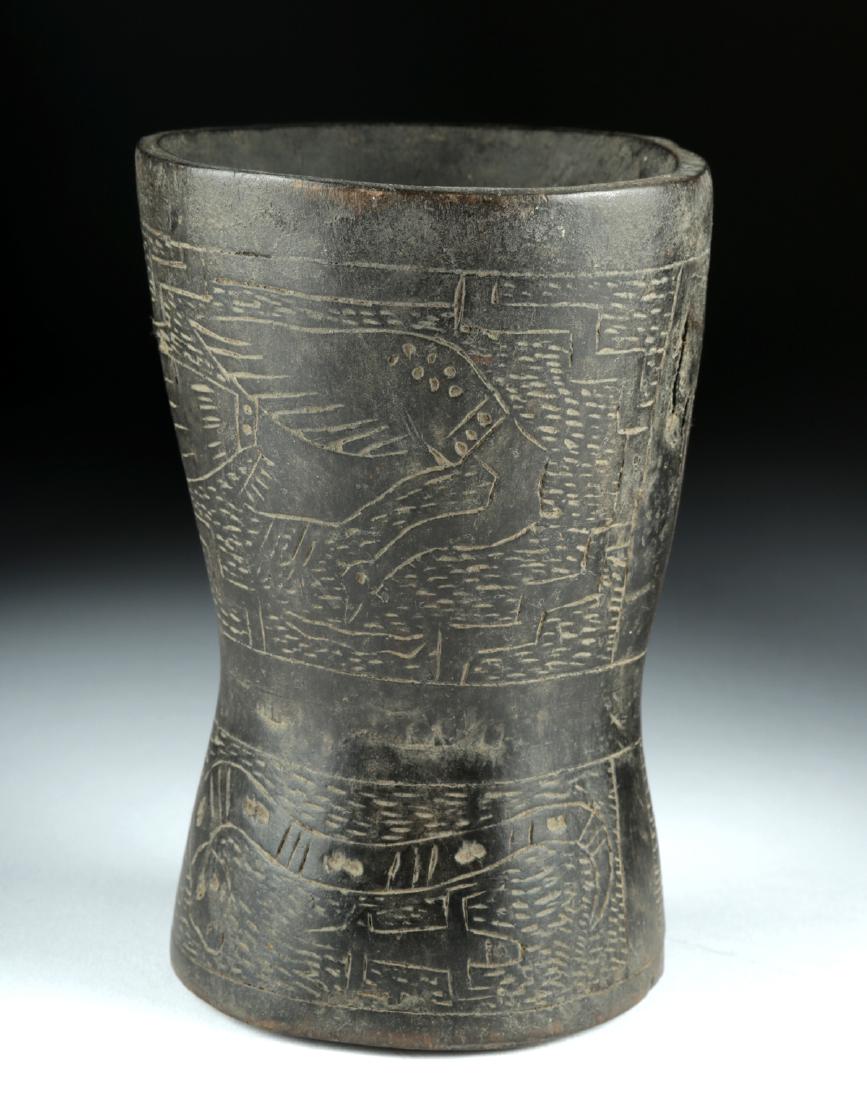 Inca Carved Wooden Kero - Avian & Reptilian Motifs (1 of 6)