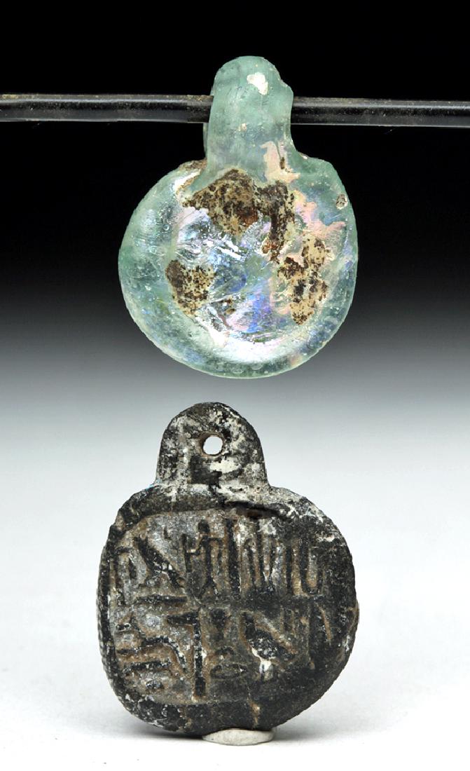 Pair of Roman Pendants - Glass & Faience (1 of 3)