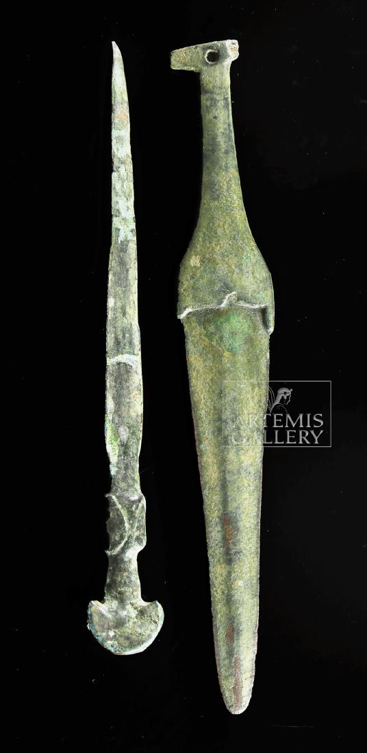 Lot of 2 Miniature Luristan Bronze Daggers (1 of 2)