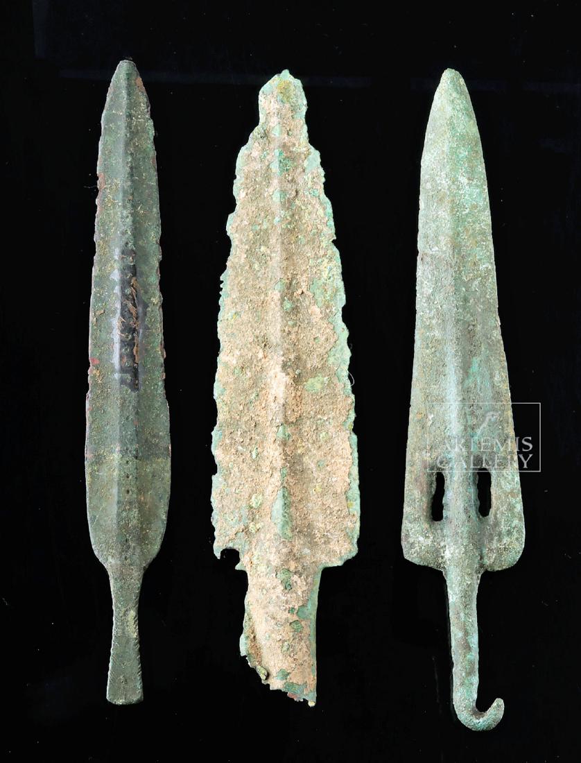 Trio of Ancient Near Eastern & Asian Bronze Weapons (1 of 2)